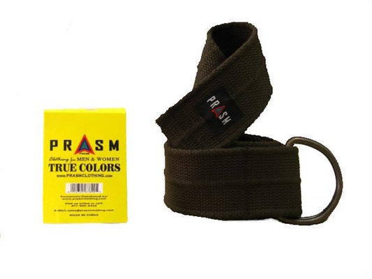 PRASM Unisex Canvas Web Belt with D-ring Buckle