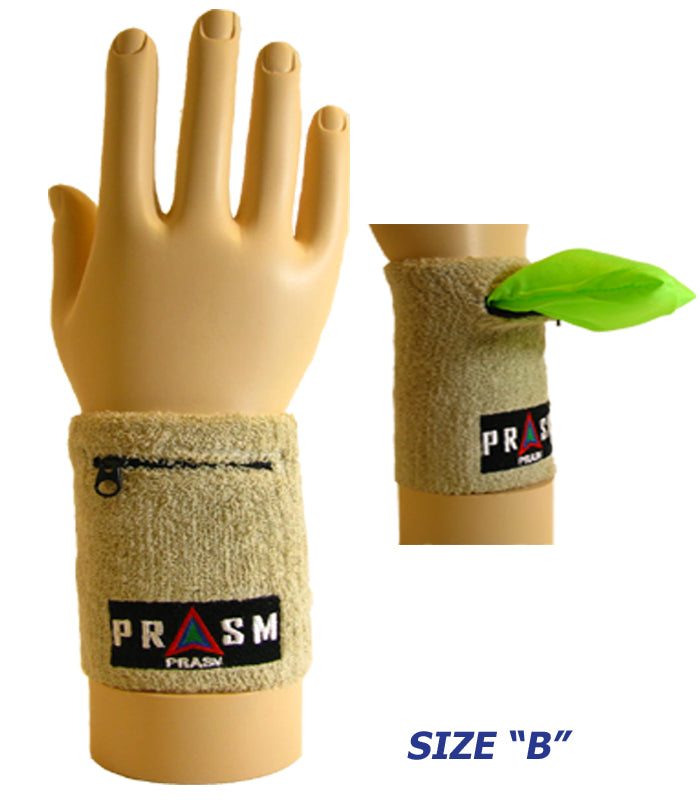 PRASM Unisex Cotton Wristband with Zipper Pocket