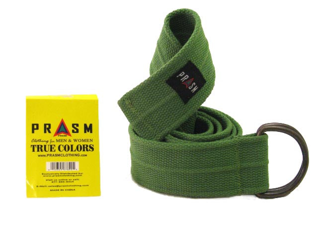 PRASM Unisex Canvas Web Belt with D-ring Buckle