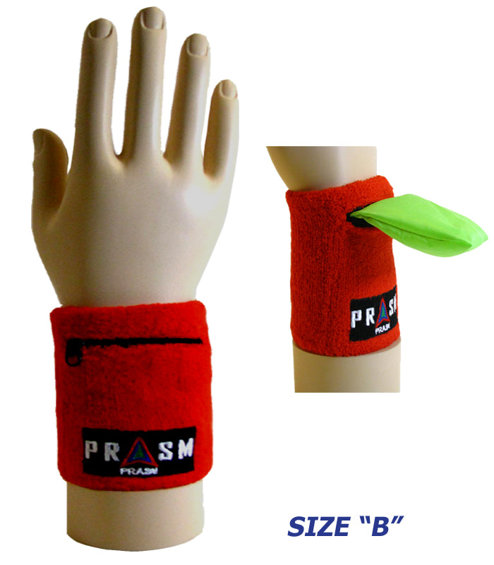PRASM Unisex Cotton Wristband with Zipper Pocket