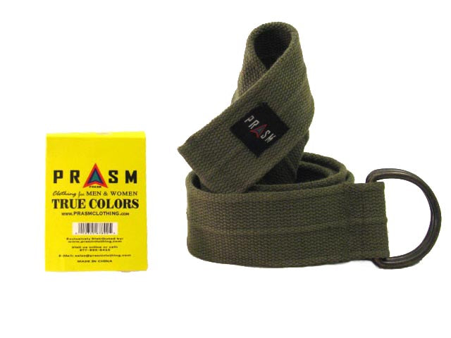 PRASM Unisex Canvas Web Belt with D-ring Buckle
