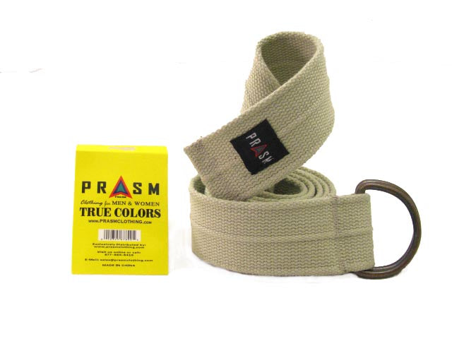 PRASM Unisex Canvas Web Belt with D-ring Buckle