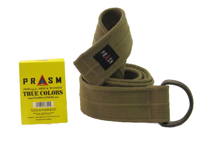 PRASM Unisex Canvas Web Belt with D-ring Buckle